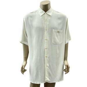 Moda Milano Boyds Mens Tall Ivory Short Sleeve Button-Up Shirt White XL Tall*